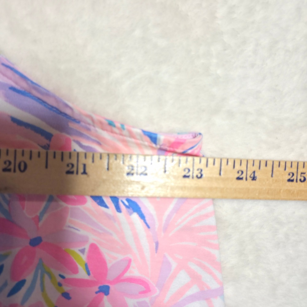 Lilly Pulitzer Halter Dress Womens XXL Pink Floral Good Pima Cotton Tassel Tie - Picture 9 of 10